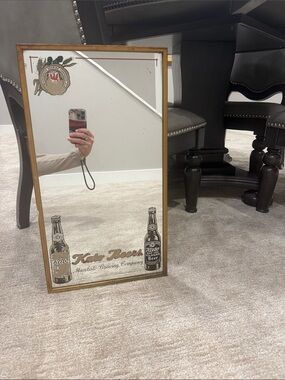 Kato Beers Vintage Style Decorative Wall Mirror - Brown Frame Mankato brewing co